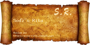Soós Rita névjegykártya