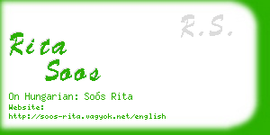rita soos business card