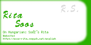 rita soos business card